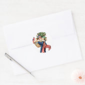 Uncle Sam Kerstman Kerstmis Ronde Sticker (Envelop)