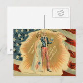 Uncle Sam Lady Liberty Amerikaanse vlag Briefkaart (Voorkant / Achterkant)