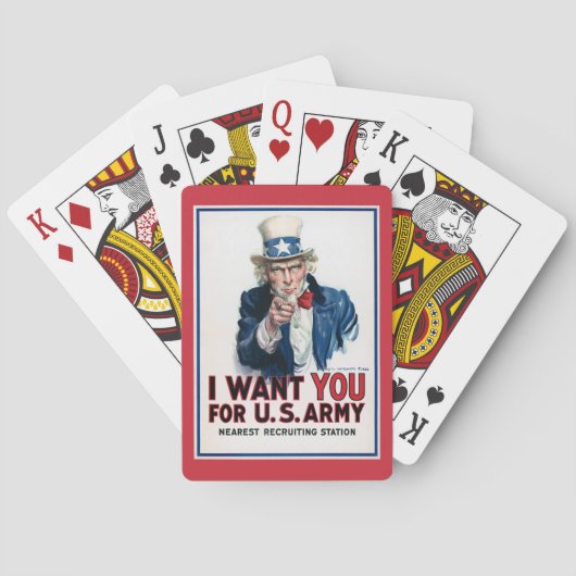 Uncle Sam onbewerkt  foto's Oud esthetisch Pokerkaarten (Achterkant)