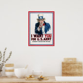 Uncle Sam onbewerkt foto's Oud esthetisch Poster (Keuken)