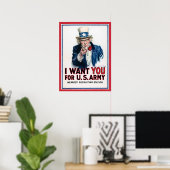 Uncle Sam onbewerkt foto's Oud esthetisch Poster (Thuiskantoor)
