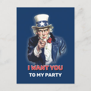 Uncle Sam Party Uitnodiging