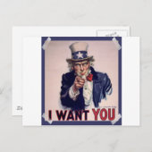 Uncle Sam Poster Cartes Postales de haute qualité (Devant / Derrière)
