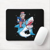 Uncle Sam Riding Shark T Shirt 4 juli Kinder Bo Muismat (Met muis)