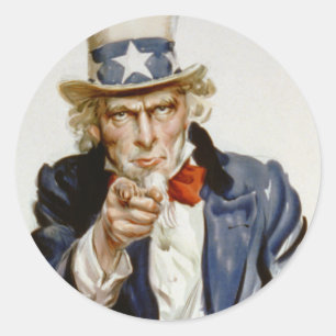 Uncle Sam Ronde Sticker