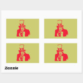 Uncle Sam (Rood) op Sticker (Vel)