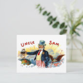  Uncle Sam sigarenkistje label 4 juli Briefkaart (Staand voorkant)