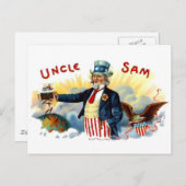  Uncle Sam sigarenkistje label 4 juli Briefkaart (Voorkant / Achterkant)