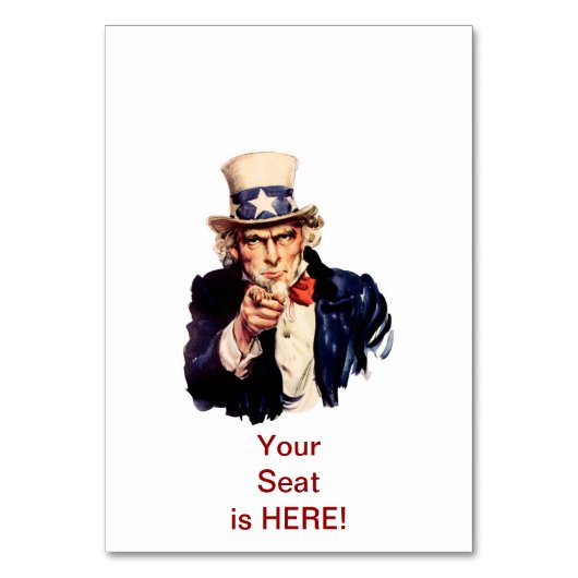 Uncle Sam Table Place Card Kaart (Voorkant)