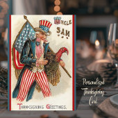 Uncle Sam Thanksgiving Groeten Custom Feestdagen Kaart