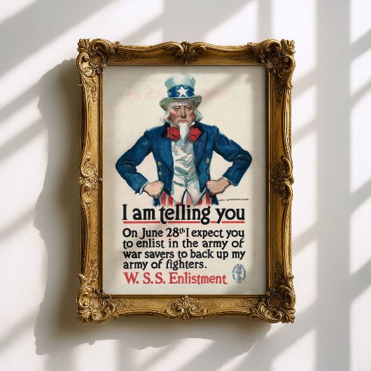  Uncle Sam tijdens de Eerste Wereldoorlog Poster