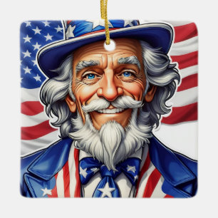 Uncle Sam USA Keramisch Ornament