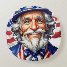Uncle Sam USA Rond Kussen