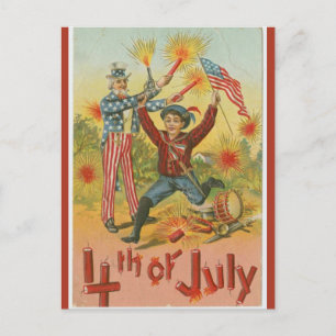  Uncle Sam vuurwerk vierde juli Briefkaart