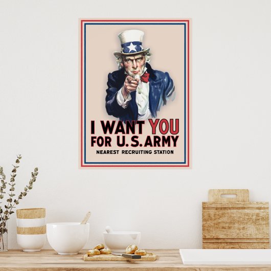 Uncle Sam werven Poster (Keuken)