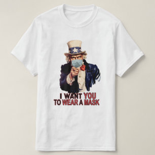 Uncle Sam wil dat je een mondkapje Draag in Amerik T-shirt