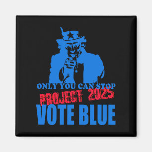 Uncle Sam zegt stop project 2025 stemming blauw Magneet