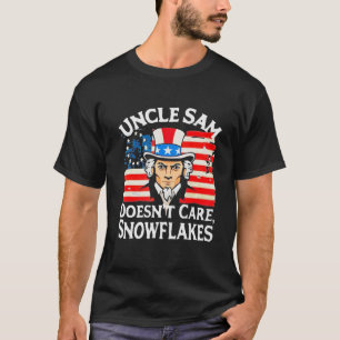 UNCLE SAM ZORGT NIET VOOR SNOWFLAKES Funny America T-shirt