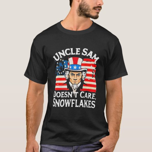UNCLE SAM ZORGT NIET VOOR SNOWFLAKES Funny America T-shirt (Voorkant)