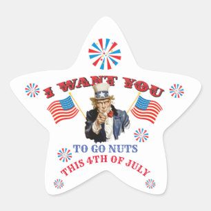 Uncle Same 4 juillet Étoile Sticker