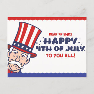 Uncle Sam's Patriottische 4 juli Feestdagenkaart