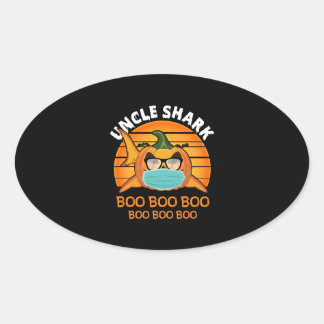 Uncle Shark Boo Boo Shirt Pompoen Halloween Uncle Ovale Sticker