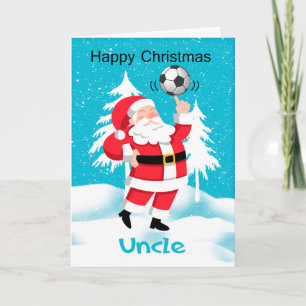 Uncle Soccer / Football Kerst Wenskaart Feestdagen Kaart