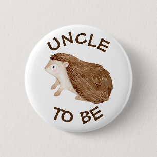 Uncle to be Woodland Animals Baby shower Button
