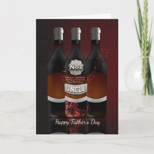 Uncle Wine Bottles Vaderdag Wenskaart No1 Kaart