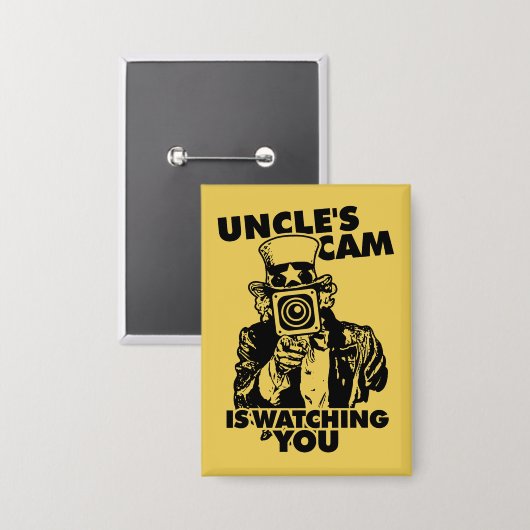 Uncle's Cam is Watching You Button (Voorkant / Achterkant)