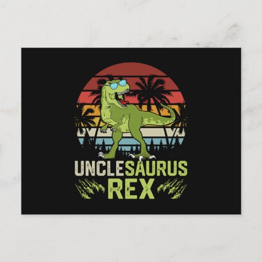 Unclesarurus | Cool Retro Dinosaur-ontwerp Briefkaart (Voorkant)