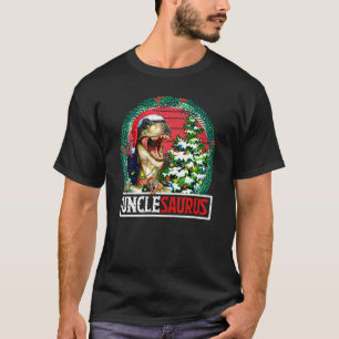 Unclesaurus Santa Uncle Dinosaurus T Rex Xmas Boom T-shirt
