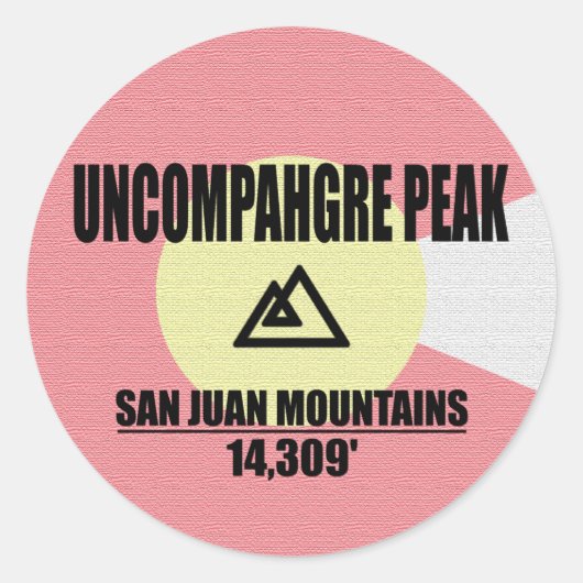 Uncompahgre Peak Ronde Sticker (Voorkant)