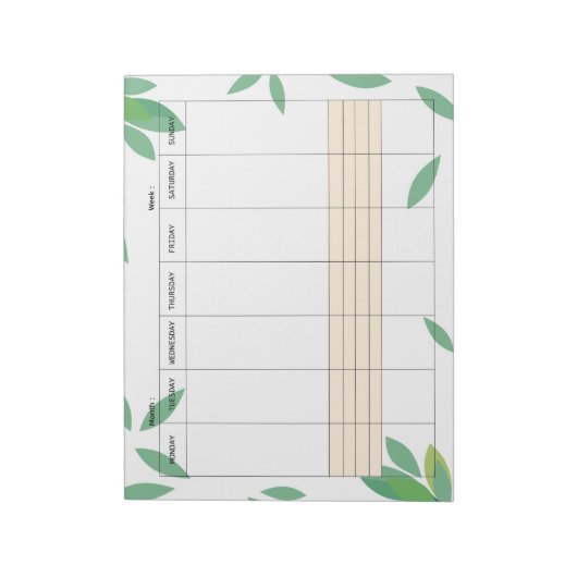 Undated Minimal Weekly Planner Notepad Notitieblok (Gedraaid)