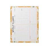 Undated Vertical Weekly Planner, Orange Border Notitieblok (Gedraaid)