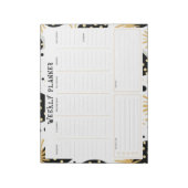 Undated Weekly Planner, Black and Gold Accents  Notitieblok (Gedraaid)