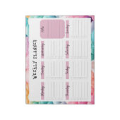 Undated Weekly Planner, Rainbow Cloud Border Notep Notitieblok (Gedraaid)