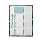 Undated Weekly Planner with Fireworks Border Notitieblok (Gedraaid)