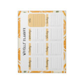 Undated Weekly Planner with Orange Slice Border Notitieblok (Gedraaid)