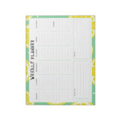 Undated Weekly Planner, Yellow and Green Accents Notitieblok (Gedraaid)