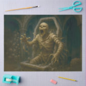 Undead Mummy Rising from Tomb Gothic Horror beroem Tissuepapier (Craft)