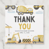 Under Construction Baby Shower Bedankjes Labels (Voorkant)