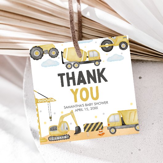 Under Construction Baby Shower Bedankjes Labels