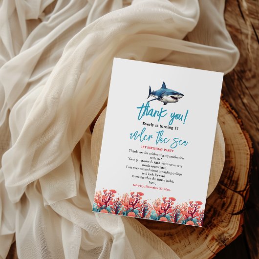 Under the Sea 1e verluisterdagfeestje Bedankkaart