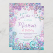 Under the Sea Animals Birthday Invitation (Devant / Derrière)