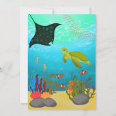 Under the Sea Animals Invitation pour une fête d'a (Dos)