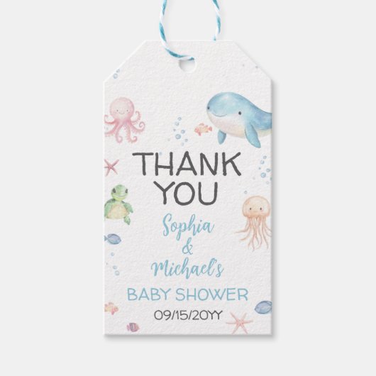 Under the Sea Baby Shower Cadeaulabel (Voorkant)