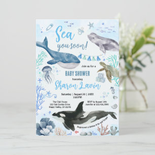 Under The Sea Baby Shower Jongen Blauw Kaart