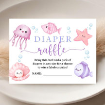 Under The Sea Baby Shower Roze Oceaan Luier Raffle