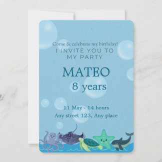 Under the Sea Birthday for Kids Kaart